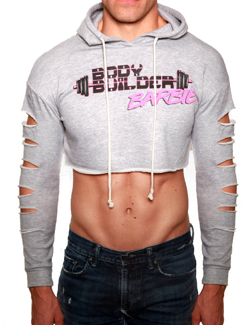 Kameron Michaels: Body Builder Barbie Crop Top Hoodie *REG $50